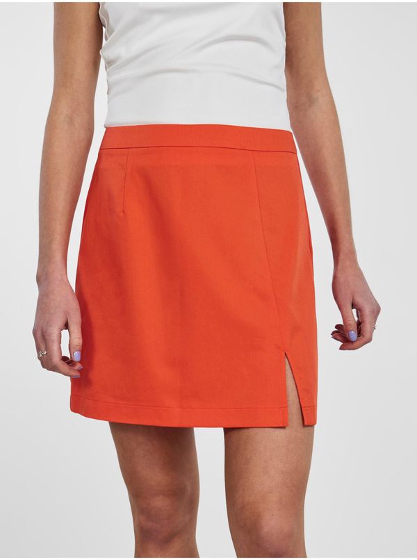 Pieces Orange Ladies Mini Skirt with Slit Pieces Thelma - Women