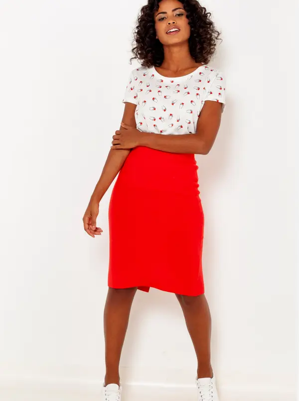 CAMAIEU Orange Sheath Skirt CAMAIEU - Women