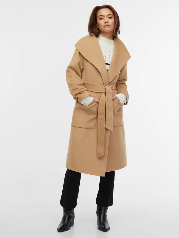 Orsay Orsay Beige Women's Coat with Wool - Women's