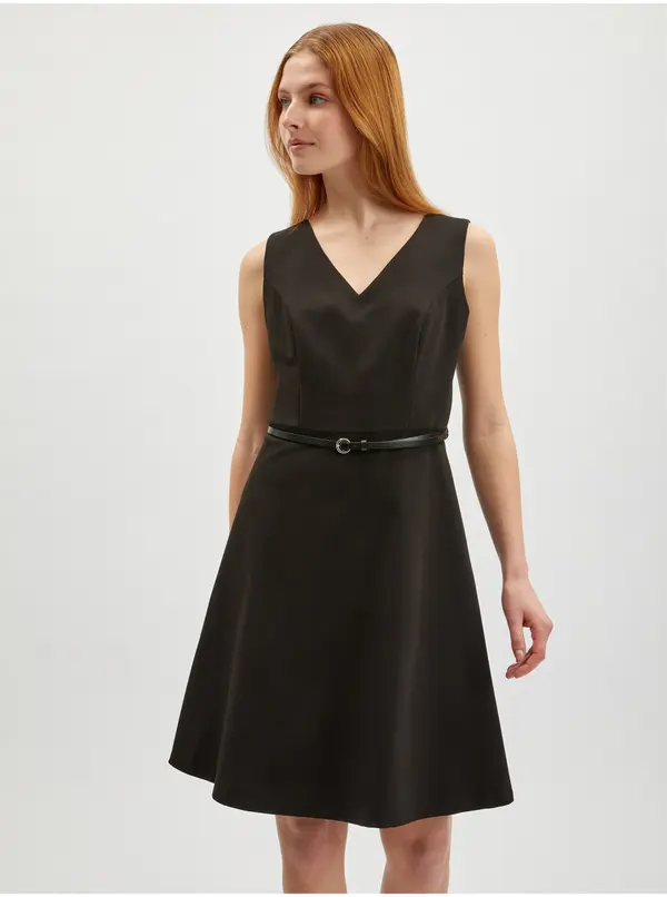 Orsay Orsay Black Women's Dress with Belt - Women's