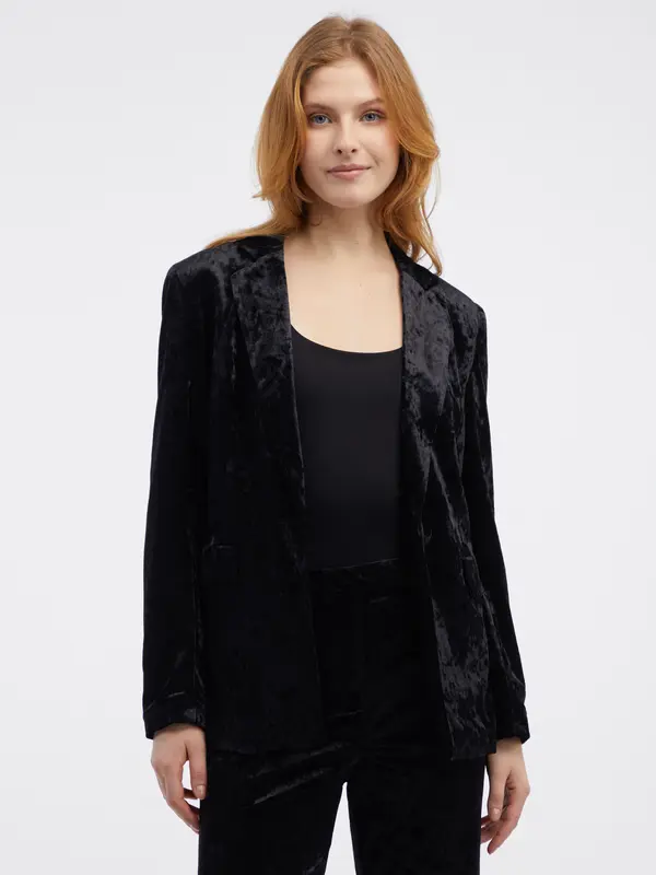 Orsay Orsay Black Women's Velvet Blazer - Women's