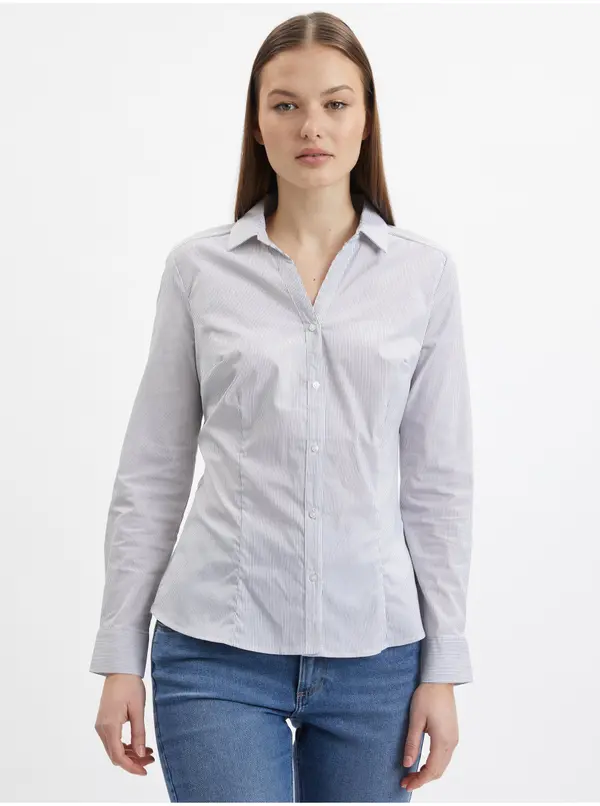 Orsay Orsay Blue-White Ladies Striped Shirt - Women