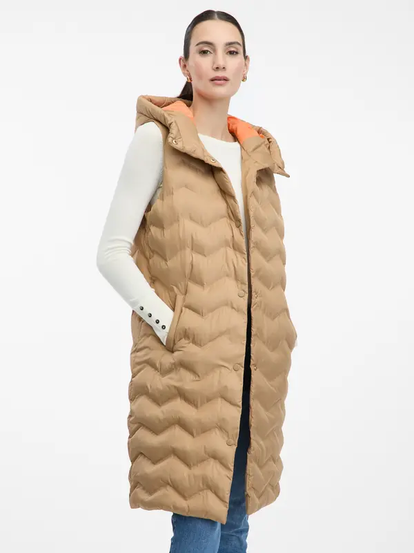 Orsay Orsay Brown Ladies Quilted Vest - Women