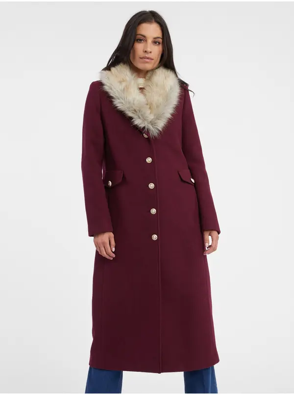 Orsay Orsay Burgundy ženski vuneni kaput - Ženski