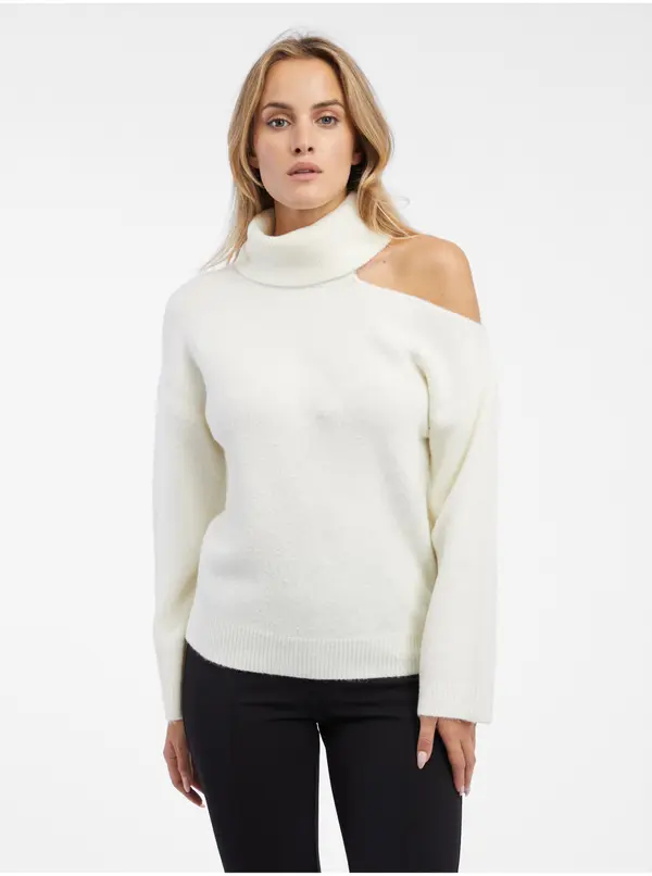 Orsay Orsay Cream Women's Turtleneck with Neckline - Women's