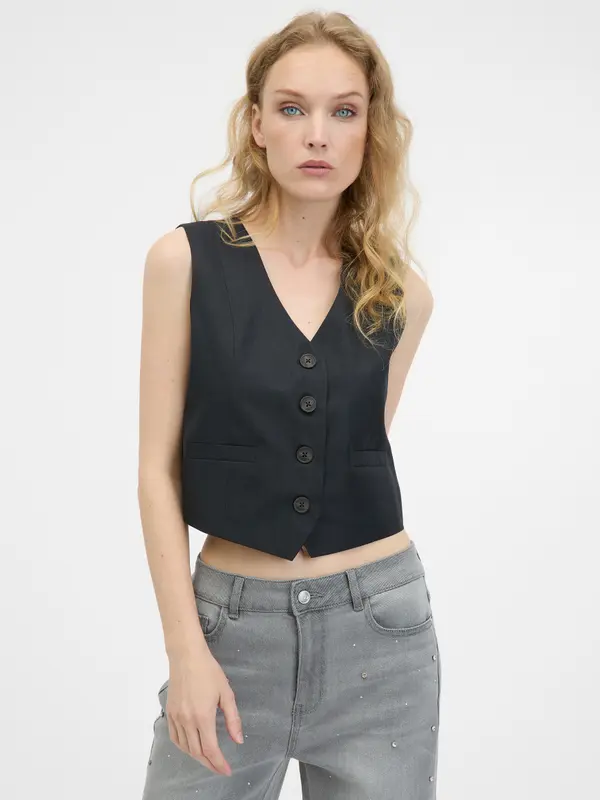Orsay Orsay Dark Grey Women's Jacket Vest - Women's