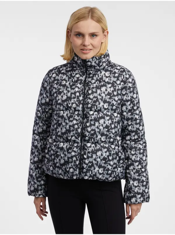 Orsay Orsay Grey-Black Women's Patterned Quilted Jacket - Women's