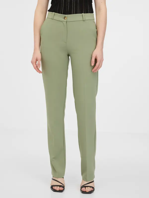 Orsay Orsay Khaki Ladies Straight Trousers - Ladies