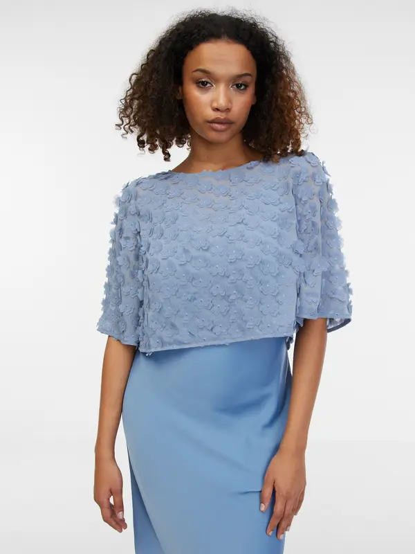 Orsay Orsay Light Blue Women's Floral Blouse - Women's