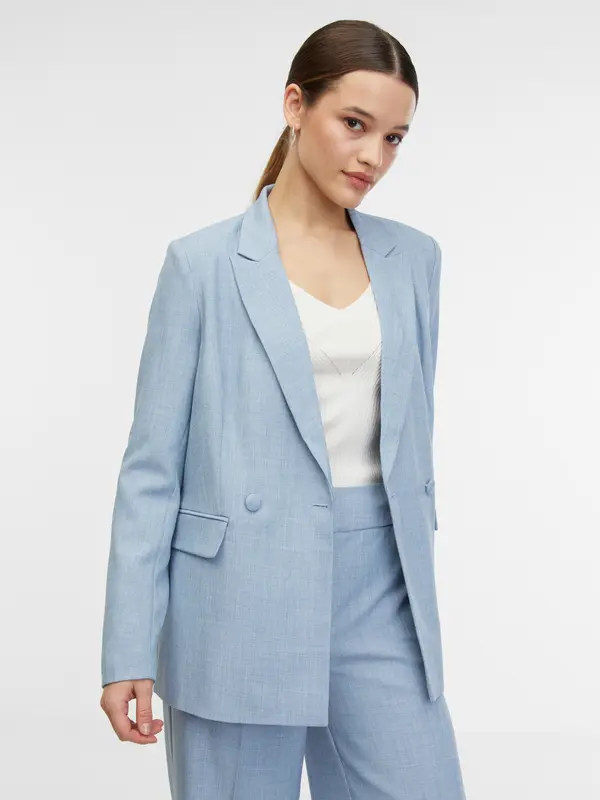Orsay Orsay Light Blue Women's Mottled Blazer - Women's