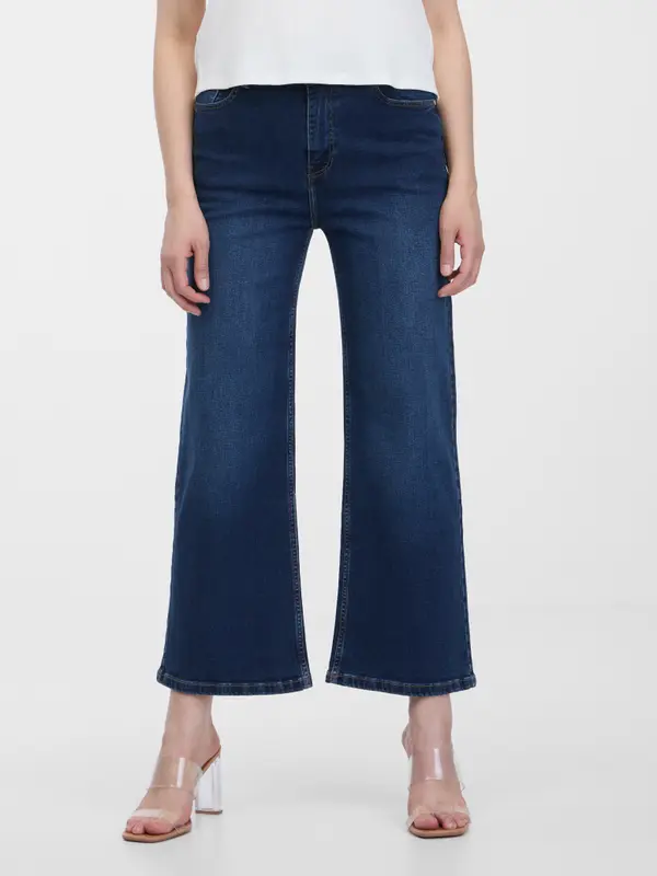 Orsay Orsay Navy Blue Women's Cropped Flared Fit Jeans - Women's