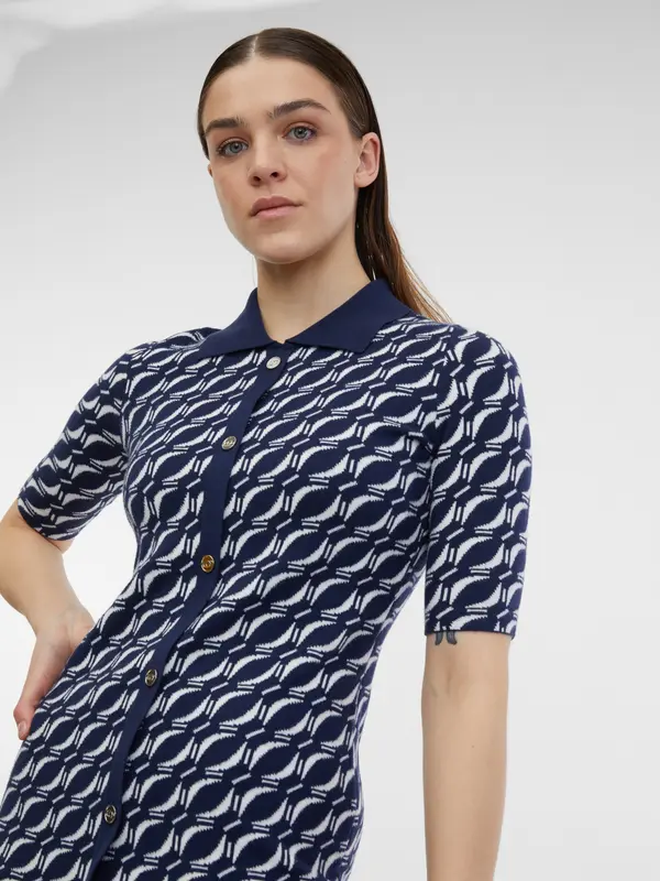 Orsay Orsay Navy Blue Women's Patterned Sweater Dress - Women's