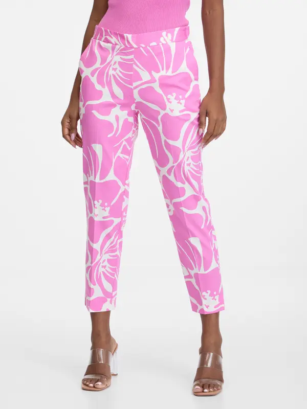 Orsay Orsay Pink & White Women's Patterned Trousers - Women's