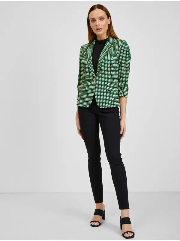 Orsay Orsay White-Green Women's Plaid Blazer - Women's