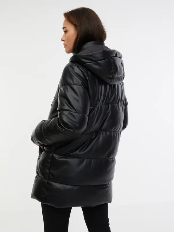 Orsay Orsay Women's Black Quilted Leatherette Coat - Women's