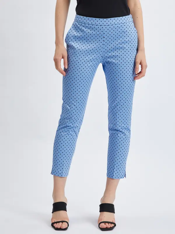 Orsay Orsay Women's Blue Three-Quarter Polka Dot Trousers - Women's