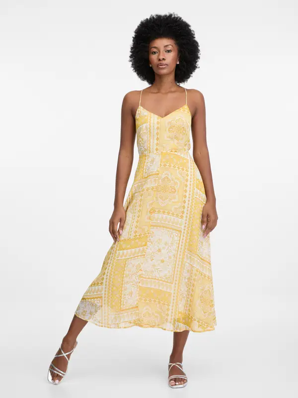 Orsay Orsay Yellow Women's Midi Dress - Women's