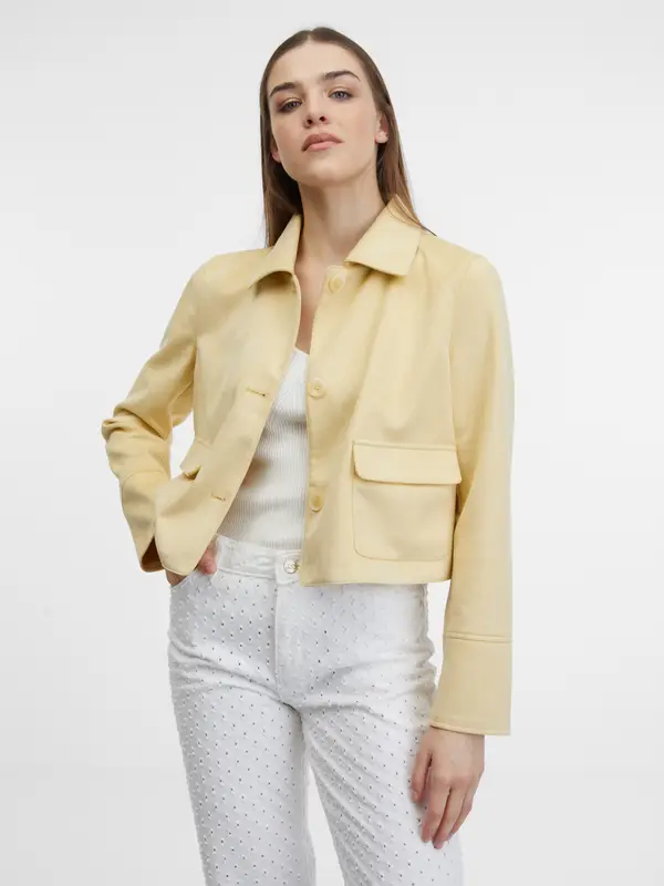 Orsay Orsay Yellow Women's Suede Jacket - Women's