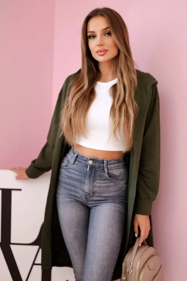 Kesi Oversize khaki cape with hood