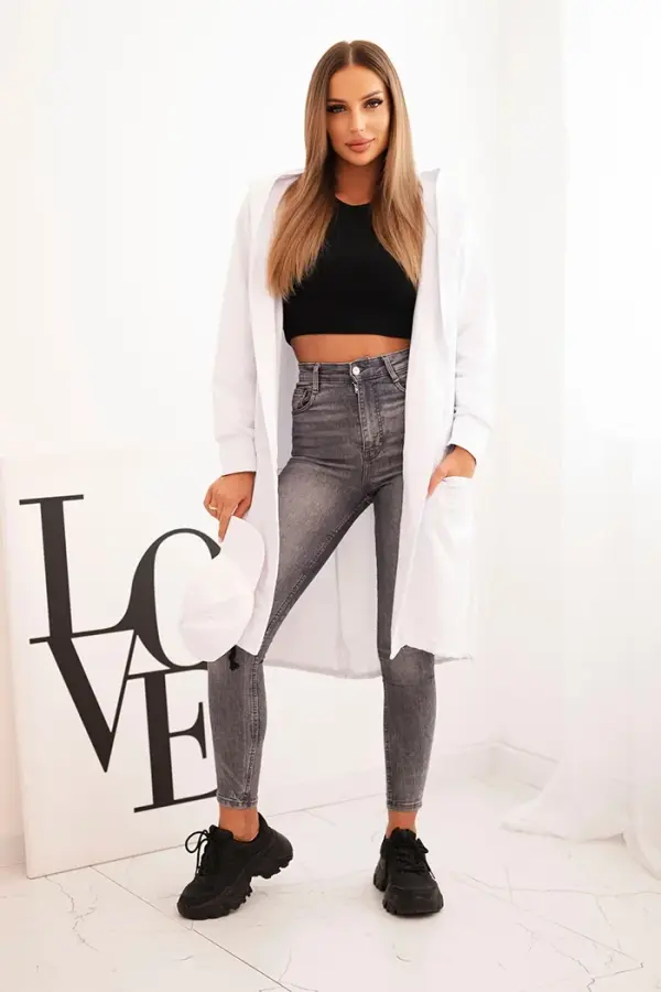 Kesi Oversize white cape with hood