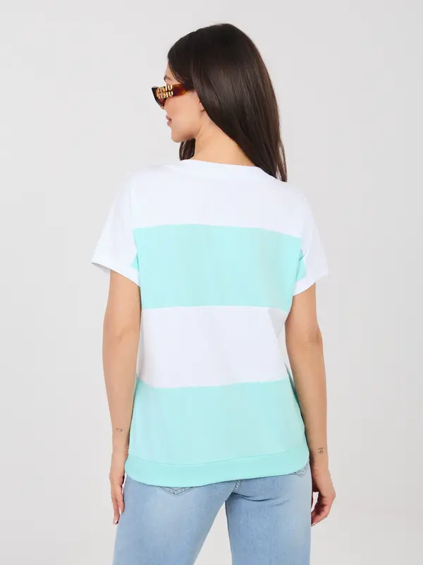 RELEVANCE Pamučna bluza s V-izrezom, boje mente