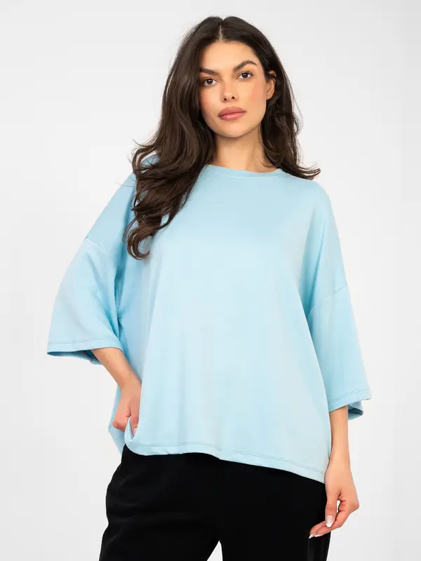 RUE PARIS Pastelno plava predimenzionirana bluza