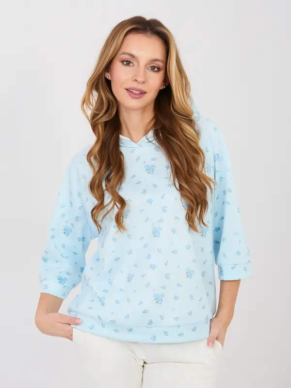 Italy Moda Pastelno plava ženska bluza s 3/4 rukavima