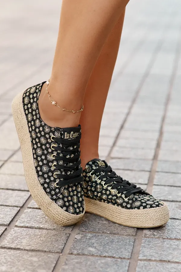 Lee Cooper Patterned Women's Platform Sneakers With Braiding Lee Cooper