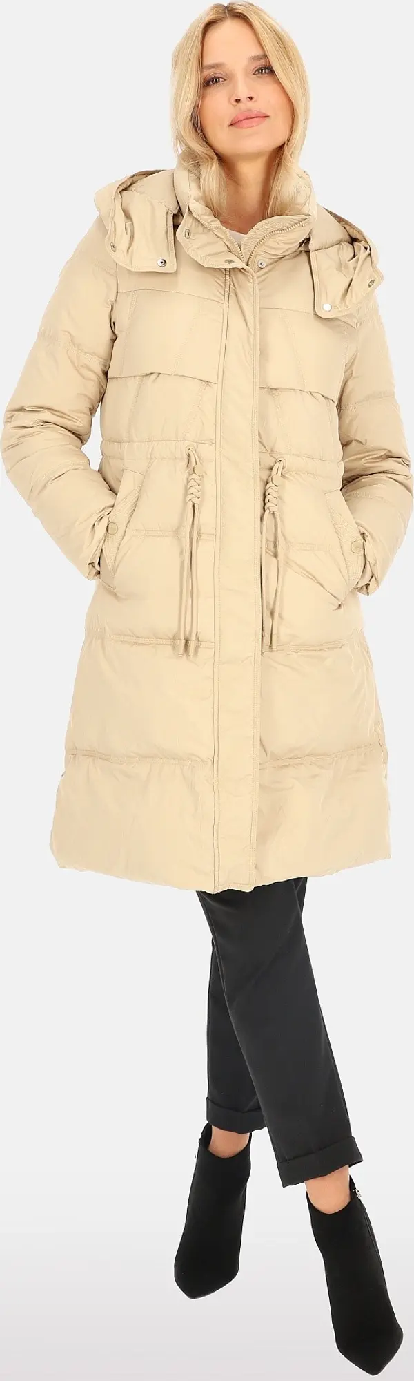 PERSO PERSO Woman's Women's long real down jacket decorated with strings,  color