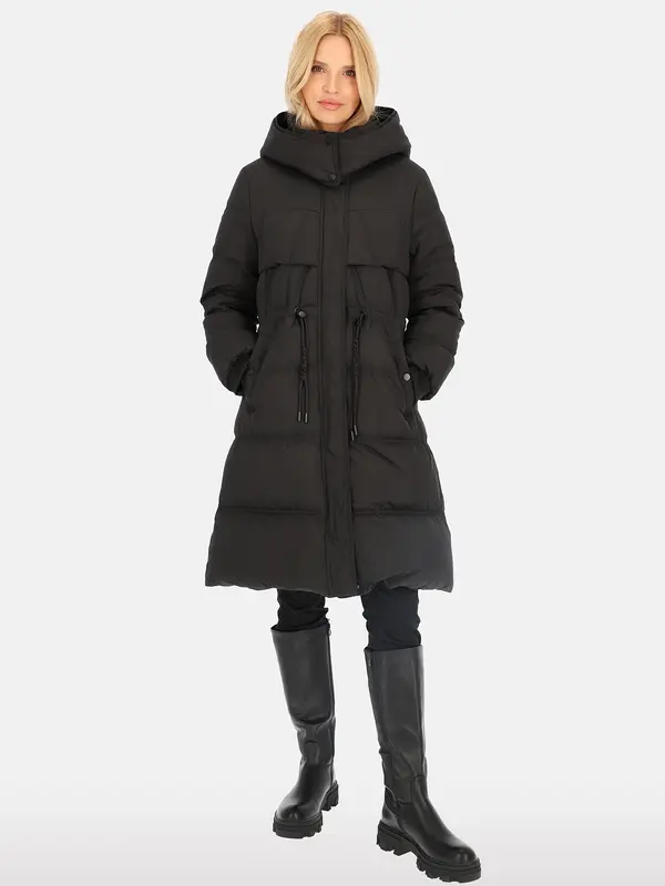 PERSO PERSO Woman's Women's long real down jacket decorated with strings,  color