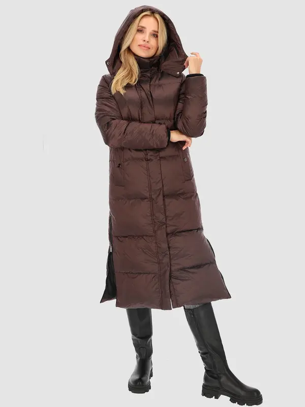 PERSO PERSO Woman's Women's long real down jacket with side splits
