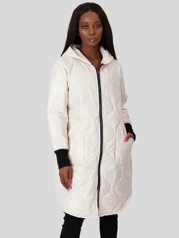 PERSO PERSO Woman's Women's long transitional jacket with a hood