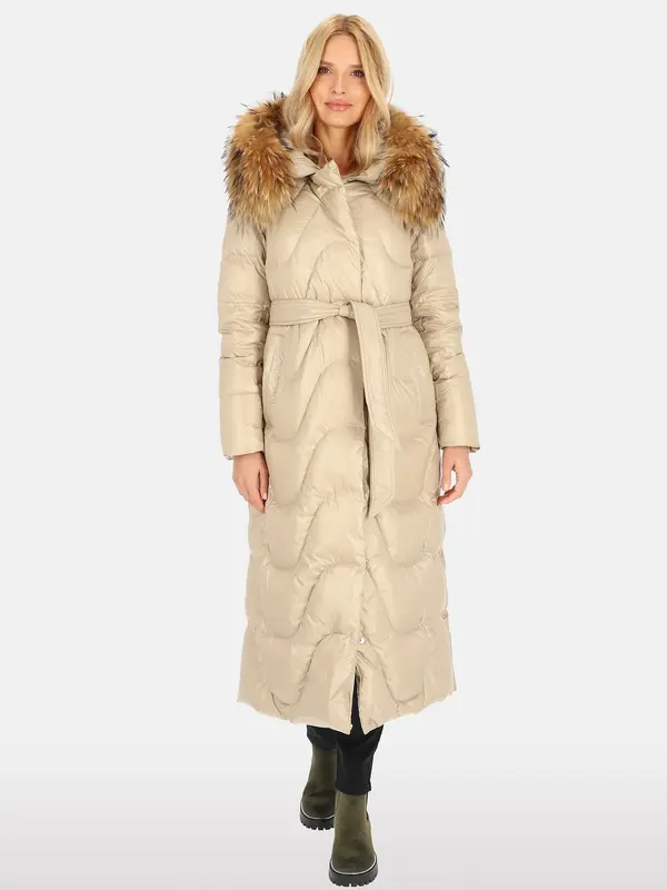 PERSO PERSO Woman's Women's real down coat with natural fur, color