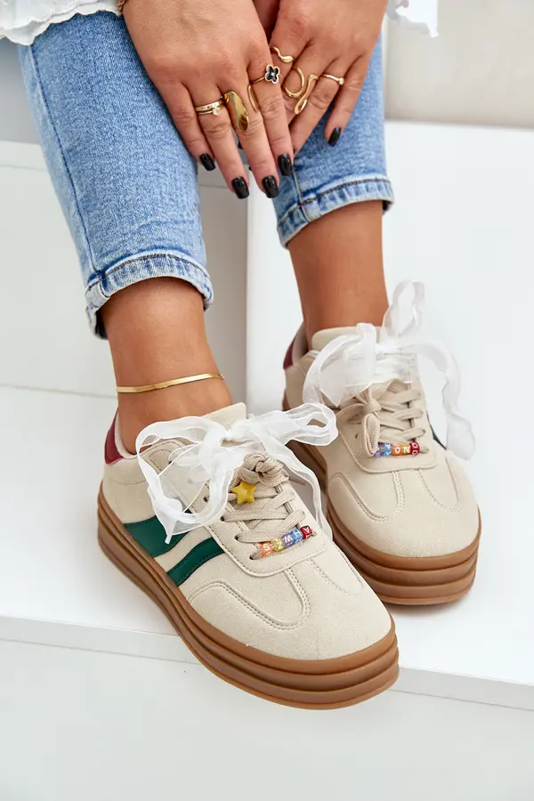 Boto PG2 Women's Sneakers With Embellishments Beige Jariana