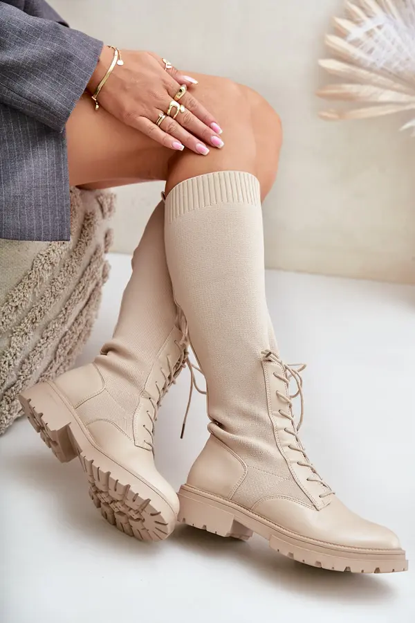 Boto PH2 Lace-up boots with elastic shaft black Vamilena