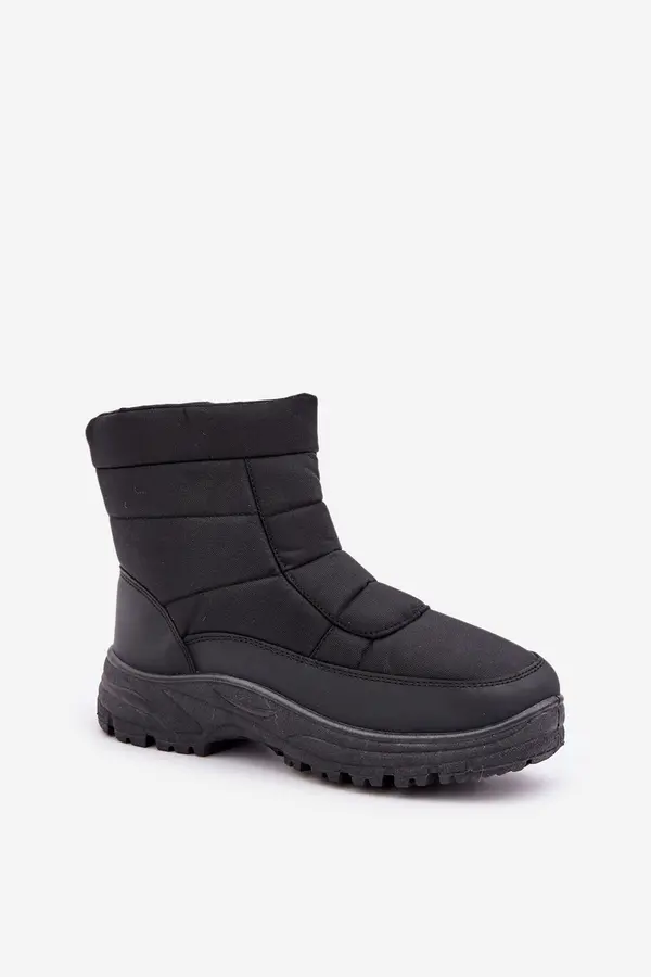 Boto PH2 Men's Snow Boots With Zip Insulated With Fur Black Linnora