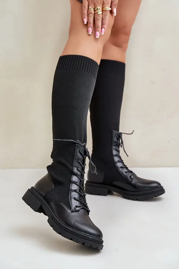 Boto PH2 Slip-On Boots With Sock Shaft Black Iranel