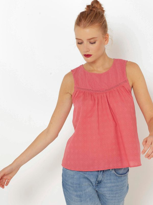 CAMAIEU Pink Checkered Top CAMAIEU - Women