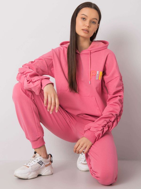 Fashionhunters Pink two-piece sweatshirt
