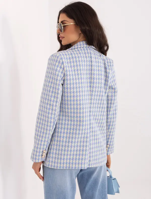 Italy Moda Plavi elegantni sako s uzorkom pepita