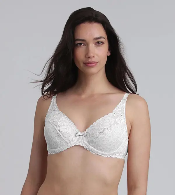 Playtex PLAYTEX FLOWER ELEGANCE RCS UNDERWIRE BRA - Women's Lace Bra with Underwire - White