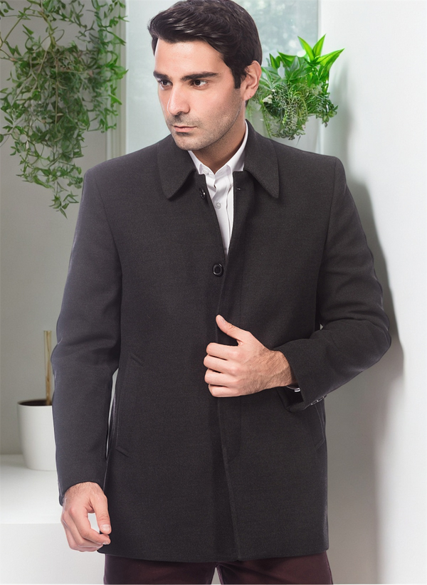 dewberry PLT8206 DEWBERRY MEN'S COAT-STRAIGHT ANTHRACITE