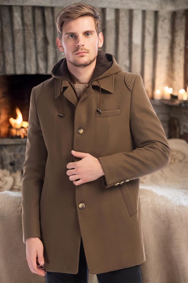 dewberry PLT8335 DEWBERRY MEN'S COAT-STRAIGHT CAMEL