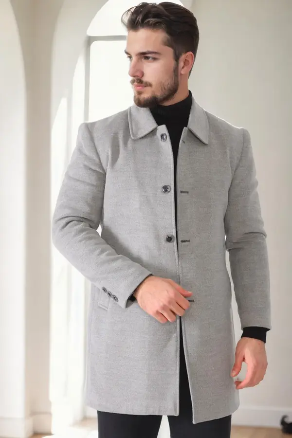 dewberry PLT9364 DEWBERRY MEN'S COAT-LIGHT GREY