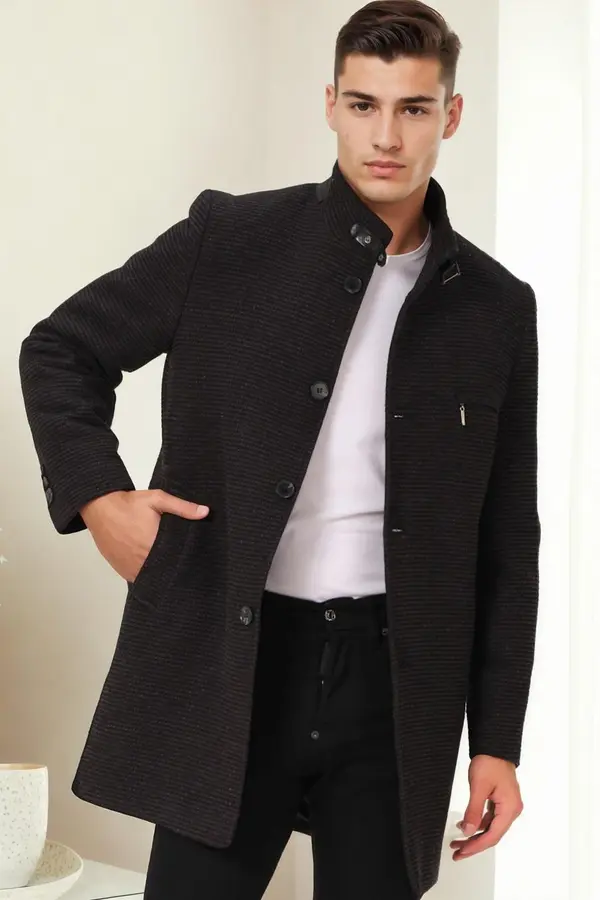 dewberry PLT9367 DEWBERRY MEN'S COAT-STRAIGHT ANTHRACITE