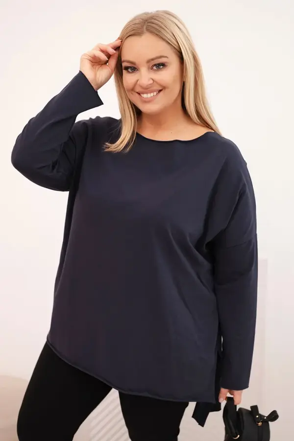 Kesi Plus Size asimetrična bluza dugih rukava