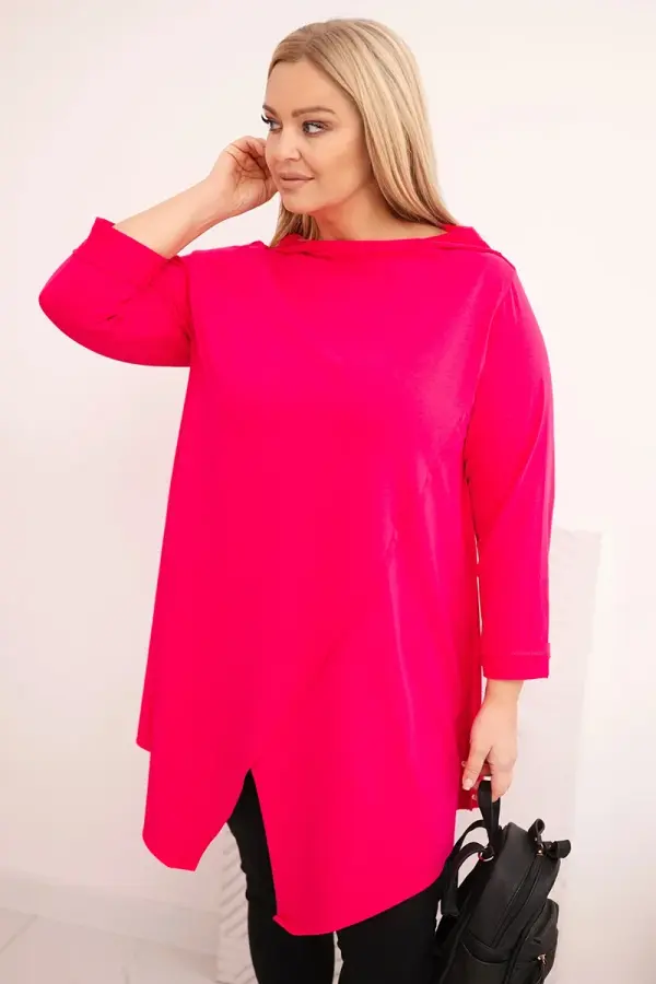Kesi Włoski Plus Size asimetrična bluza fuksije