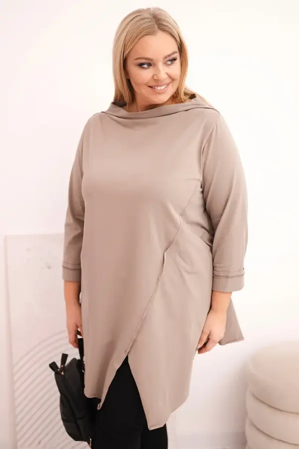 Kesi Włoski Plus size asimetrična bluza sa zavrnutim rukavima
