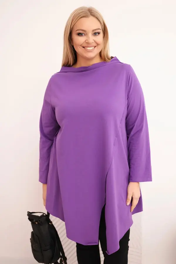 Kesi Włoski Plus size asimetrična bluza sa zavrnutim rukavima