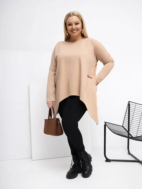 RELEVANCE Plus size bluza bež boje